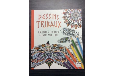 Livre à colorier anti-stress : Dessins tribaux
